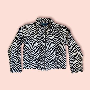 VINTAGE TAPESTRY ZEBRA ZIP UP